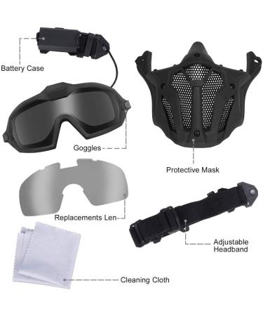 Full Face Tactical Mask with Goggles and ACH Helmet | Airsoft Paintball CS Games - 30*19cm BK - Buy Online on GoSupps.com