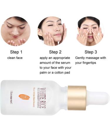 Facial Serum Essence White Rice Skin Care Deep Moisturizing High Hydrating Skin Nourish Face Dark Spot Correction Liquid Anti-Aging Firming Smooth Skin 15ml - Buy Online on GoSupps.com