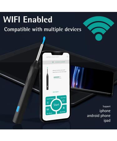Ear Wax Removal Ear Wax Removal Tool Camera with 1440P Ear Cleaner with Camera and 7 Pcs Ear Set Earwax Removal Kit with 6 Led Lights for iPhone IPad Android Phones (Black) - Buy Online on GoSupps.com