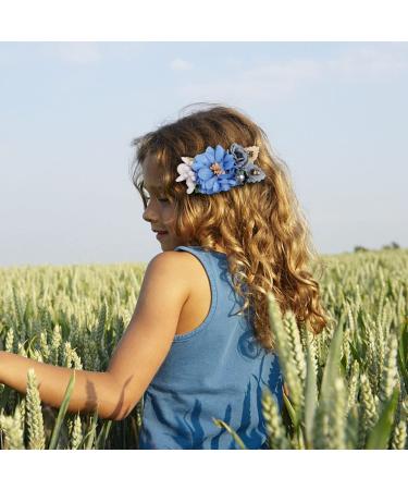 Hcliptie Large Flower Hair Clips for Babies & Girls | Crocodile Accessories in Pink & Blue | Perfect Gift Box for Toddlers & Teenagers - 6x7.6 cm - Buy Online on GoSupps.com