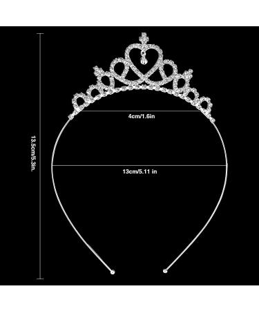 Makone Girls Crystal Tiara Princess Crown Headband - 2 Piece Set for Birthday Party & Wedding - Buy Online on GoSupps.com