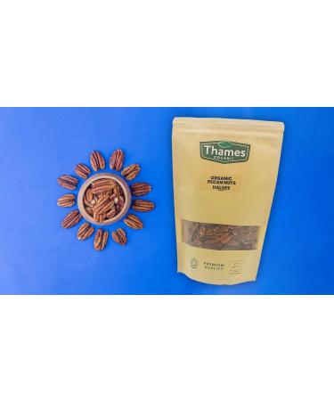Organic Pecan Nuts - Halves Shelled Pecans - No Additives or Preservatives - Vegan GMO-Free Certified Organic - Delicious and Nutritious Snack - Perfect for Baking and Cooking - Thames Organic 500g Nutty 500g - Buy Online on GoSupps.com
