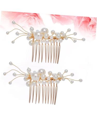 FRCOLOR 2 Sets of Headpieces for the Bride Wedding Hair Jewellery Wedding Hair Accessories Hair Accessories for Wedding Hair Comb for Women Tiara Pearls Hair Comb Bridal Comb Fashion Accessories - Buy Online on GoSupps.com