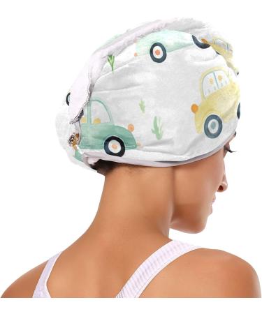 Super Absorbent Cute Small Car Hair Towel 2 Pack | Quick Dry Hair Turbans for Women & Girls - Buy Online on GoSupps.com