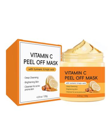 Turmeric Mud Mask with Vitamin C - Clay Mask for Pores - Deep Cleansing Clay Face Mask for Acne Prone Skin - Pore Face Mask - Skincare Face Masks Beauty for Bri_ghtenning Moisturizing (120g)