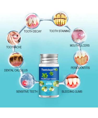TeetClean Mouthwash Tablets - All Natural Probiotic Herbal Whitening & Restorative Peach Flavor - Buy Online on GoSupps.com