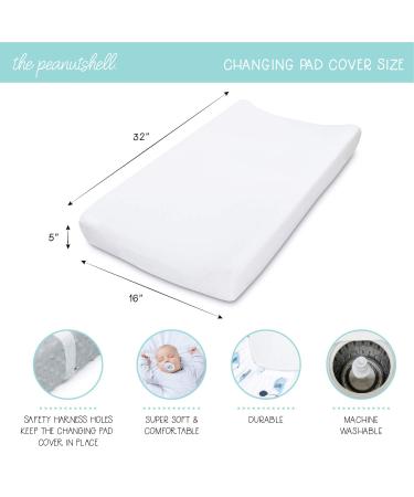 Peanutshell Pink Floral Changing Pad Cover Set for Baby Girls - 2 Pack | Pink Roses & Ditsy Floral Design - Buy Online on GoSupps.com