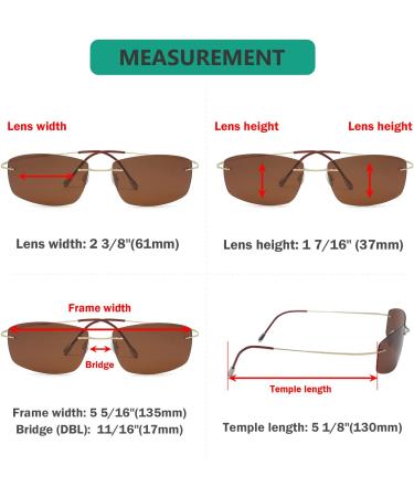 Shop Eyekepper Rimless Titanium Polarized Sunglasses - Gold/Brown Lens | International Shipping Available - Buy Online on GoSupps.com