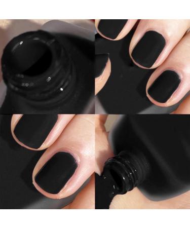 Black Nail Polish - Quick Dry Matte Black Nail Varnish 7 Days Lasting Nail Polish in Water Based Formula/Odorless & Easy to Apply No Need Baking Nail Polish (Black) - Buy Online on GoSupps.com