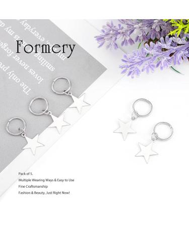 Silver Star Braid Hair Clips - 5PCS Dreadlock Charms for Women and Girls - Buy Online on GoSupps.com