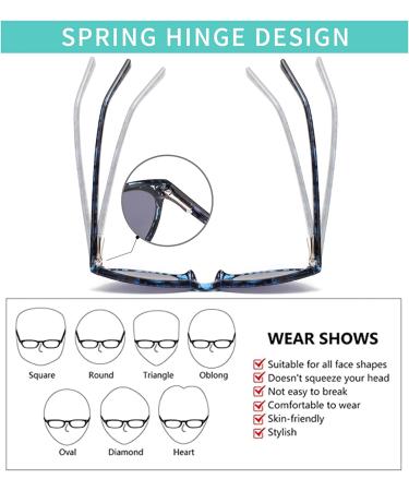 Amorays Cat Eyes Progressive Multifocal Reading Sunglasses UV Protection Anti Blue Rays Trifocal Sun Readers for Women Blue 200.0x - Buy Online on GoSupps.com