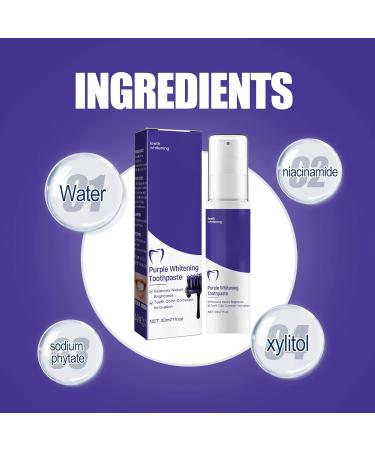 Verdant Touch Toothpaste for Sensitive Teeth Whitening Toothpaste Odor Stain Removal Refreshing Dental Care Color Correcting Purple Toothpaste 30ml - Buy Online on GoSupps.com