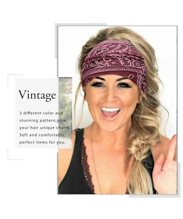 CAKURE Boho Wide Headbands Set-1 - Pack of 3 | African Turban Head Wraps for Women & Girls - Buy Online on GoSupps.com