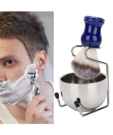 Premium 3pcs Shaving Brush Set - Stand Holder Beard Brush & Stainless Steel Bowl - International Shipping - Buy Online on GoSupps.com