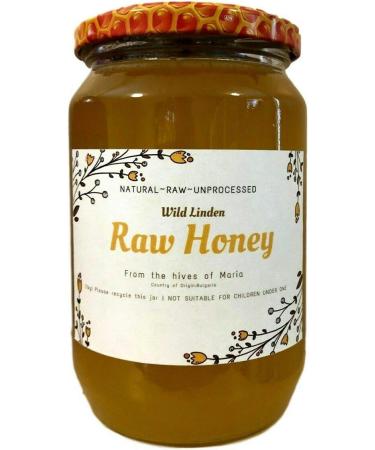 Organic Wild Linden Honey 100% Pure 1kg Vegetarian Wild Harvest Economical Glass Package Unfiltered Unheated Unpastry - Buy Online on GoSupps.com