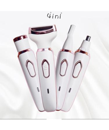 4 in 1 Women's Electric Razor - Stainless Steel Hair Cutter for Face Mustache Arms Legs Armpits & Bikini - Washable & Easy to Use - Buy Online on GoSupps.com
