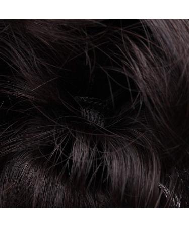 Human Hair Scrunchie Real Messy Bun Updo Extensions Hair Pieces 100% Remy for Women Donut Ribbon Wrap Ponytail Extension Scrunchy Chignons Curly Wavy (#1B Natural Black) - Buy Online on GoSupps.com