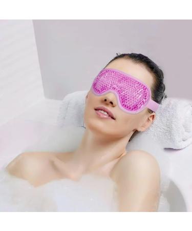 WOVTE Cooling Eye Mask Reusable Hot or Cold Therapy Gel Bead Eye Mask with Soft Plush Backing and Adjustable Strap for Puffy Eyes Dry Eyes Dark Circles Headache (Pink) - Buy Online on GoSupps.com
