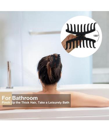 Large 4.33inch Claw Hair Clips for Women - Strong Hold for Thin, Thick, Curly Hair - Non-slip Matte Jaw Clip - 90 s Style Hair Clutch - Black/White - Buy Online on GoSupps.com