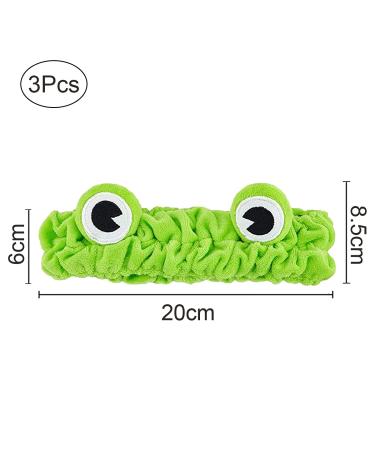 3-Piece Frog Headband Set - Fluffy Elastic Coral Fleece Hair Wraps for Face Washing Spa Yoga & Makeup - Ideal for Running - Buy Online on GoSupps.com