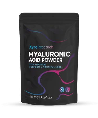 Hyaluronic Acid Powder for Skin - High Molecular Weight Face Hydration & Moisture Care Support - Water Soluble Ingredient for DIY Facial Skincare Serum - Gluten Free GMO Free 100g/3.5oz 3.53 Ounce (Pack of 1)
