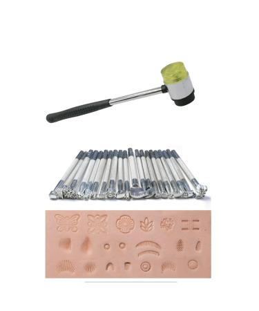 Leather Stamp Tools Punch Set  Carving Leather Craft Stamp Tools for Leather Craft DIY Working 21pcs