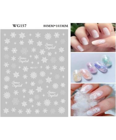 Christmas Nail Stickers 10 Sheets Self-Adhesive Nail Decal Snowflake Winter White Nail Art Decoration Design Supplies - Buy Online on GoSupps.com