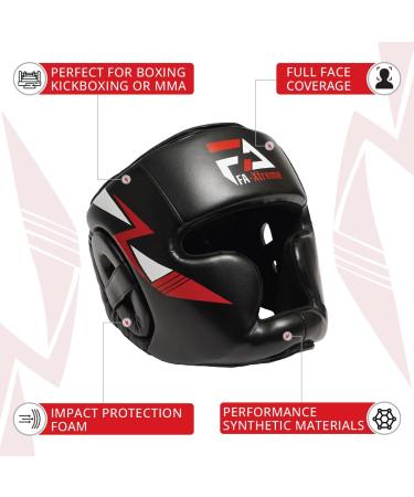 FA-Xtreme Boxing Headgear - Black | Head Gear & Mouth Guard for MMA Kickboxing | Adults & Kids 11+ Large | Ideal for Sparring & Training - Buy Online on GoSupps.com