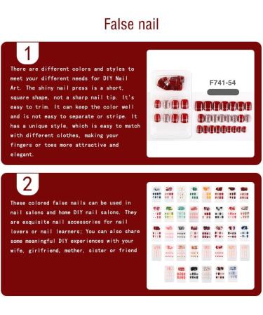 dijiusidy False Nail Perfect Matching Simple to Wear Fingernail Full Coverage Press Type Strong Viscosity Adjustable Paster Type 6 F741 Type 6 F741 - Buy Online on GoSupps.com