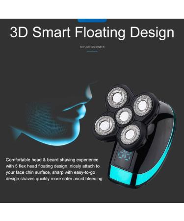 Buy 5 in 1 Electric Razor for Men - Cordless Bald Head Shaver & Beard Trimmer | USB Charging 4D Rotary Shaver - Buy Online on GoSupps.com