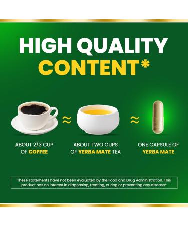 Yerba Mate Capsules Yerba Mate Supplements-Natural Caffeine & Energy Support Clean Energy Brain Fog Buster Gut Health (1bottle) - Buy Online on GoSupps.com