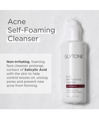 Glytone Acne Self Foaming Cleanser 0.5% Salicylic Acid - 6.1 fl. oz | Non-Comedogenic & Non-Irritating Formula for Mild Acne - Buy Online on GoSupps.com