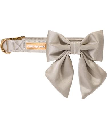 Unique Silk Champagne Dog Collar - Durable & Stylish Wedding Collar for Large Dogs | Paws & Loop Design - Buy Online on GoSupps.com