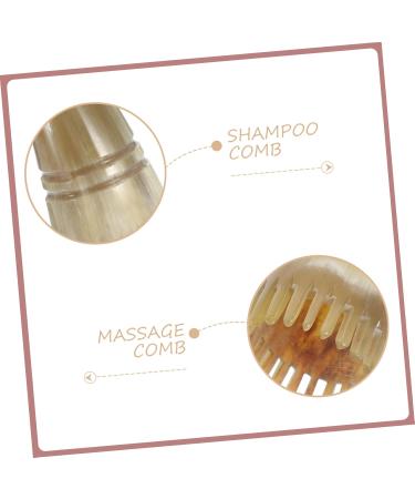 Tovinanna Massage Comb - Scalp & Hairdryer Brush Wide Tooth Horn Hair Brush for Ultimate Head Massage - 16.5x6.2cm Khaki - International Shipping Available - Buy Online on GoSupps.com
