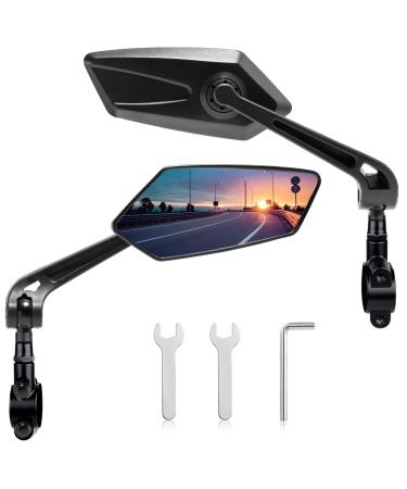 Handlebar Bike Mirror, HD Blast-Resistant, Adjustable Rotatable Bike Mirror, Rearview Bike Mirrors, Bicycle Mirror (2PCS) (Fan)