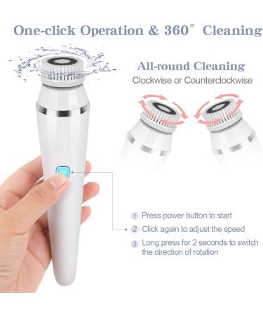 Cleansing Brush Electric Waterproof Face Brush 3 Speed Modes Face Brush for Cleaning and Exfoliating 4 Brush Heads Blackhead Removal USB Charging (Three Colors Random) - Buy Online on GoSupps.com