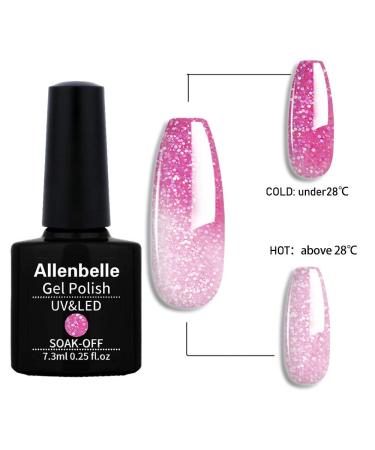 Allenbelle UV Nail Polish Thermo Set - 4 Color Shellac Gel Nail Art with Gift Box | Color Changing Soak Off UV Gel 060 - Buy Online on GoSupps.com