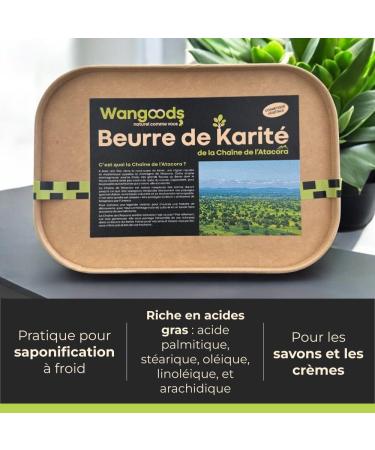 Beurre de Karit Pur 100% Naturel - Pot de 900g - Hydratation Intense et Soin R parateur - Multi-usages : Corps Cheveux et Visage - Wangoods - Buy Online on GoSupps.com