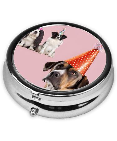 French Bulldogs Mini Round Pill Box - 3 Compartment Portable Organizer for Travel Home & Office - Buy Online on GoSupps.com