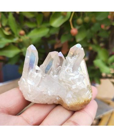 Natural Crystal 70grams Natural White Angel Crystal Cluster Electroplating Titanium Coating Quartz Cluster Power Crystal - Buy Online on GoSupps.com