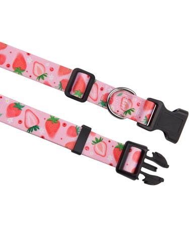 Mihqy Adjustable Dog Collar - Soft & Comfortable Bohemian Floral Design for Small Medium & Large Dogs (Strawberry L) - Buy Online on GoSupps.com