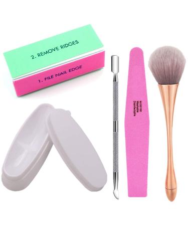 Dipping powder tool Kit With Dip Powder Tray Dipping Nail Brush Nail Files Buffer Block and Nails Dip Powder Nail Art