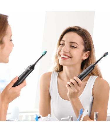 BAOVERI Sonic Electric Toothbrush for Adults - 6 Brush Heads, 5 Modes, Rechargeable, 42000 VPM Motor, Long Lasting Charge - Midnight Black - Buy Online on GoSupps.com