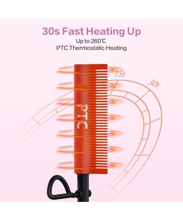 Ceramic Hot Comb for Wigs Afro Hair & Beard | Anti-Scald Straightening Comb | Electric Press Comb with Adjustable Temperatures | Dual Voltage | 60 Min Auto Shut Off | Pink - Buy Online on GoSupps.com