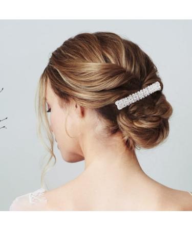Elegant Rhinestone Crystal Hair Barrettes for Women and Girls - French Design Hair Pins for Bridal Styling - Sparkly Glitter Hair Accessories - Buy Online on GoSupps.com