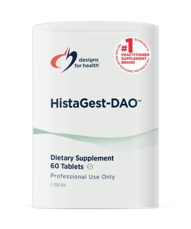 Designs for Health HistaGest-DAO - Diamine Oxidase DAO Enzyme to Support Digestion of Histamine-Containing Foods - 20 000 HDU DAO Diamine Oxidase Enzymes (60 Gastro-Resistant Tablets)