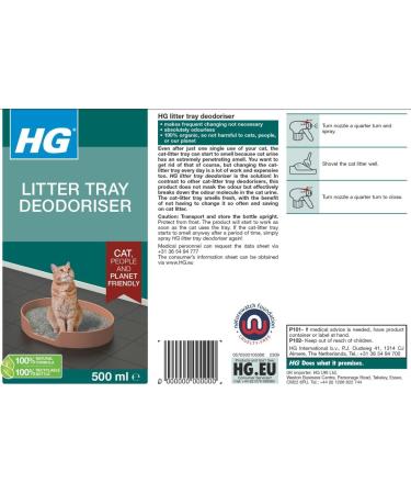 HG Cat Litter Deodorant Natural Cat Litter Deodorizer Spray for Cat Litter Trays Pet Friendly Cat Litter Freshener Effective Cat Urine Odour Remover for Cat Litter Box - 500ml - Buy Online on GoSupps.com