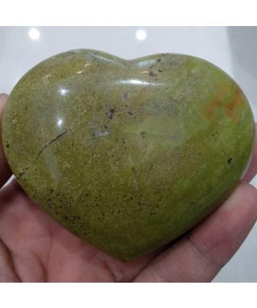 Natural Green Opal Carved Heart raw Gemstone Crystal Suitable for Home Raw Stones and Minerals Stone Mineral Specimen - Buy Online on GoSupps.com