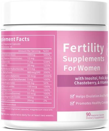 conception for her Fertility Supplements for Women Prenatal Vitamin Support with Myo-Inositol Folate and Chasteberry Supports Hormonal Balance Ovulation & Regular Cycles 90 Capsules - Buy Online on GoSupps.com