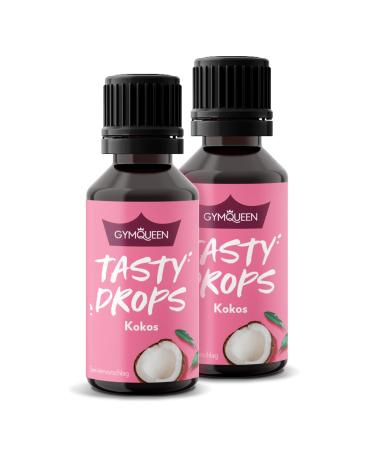 GymQueen Tasty Drops Coconut 2x30ml Flavour Drops without calories Coconut 30 ml (pack of 2)